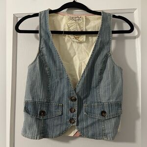 Scrapbook Originals Denim Vest with Floral Art Back